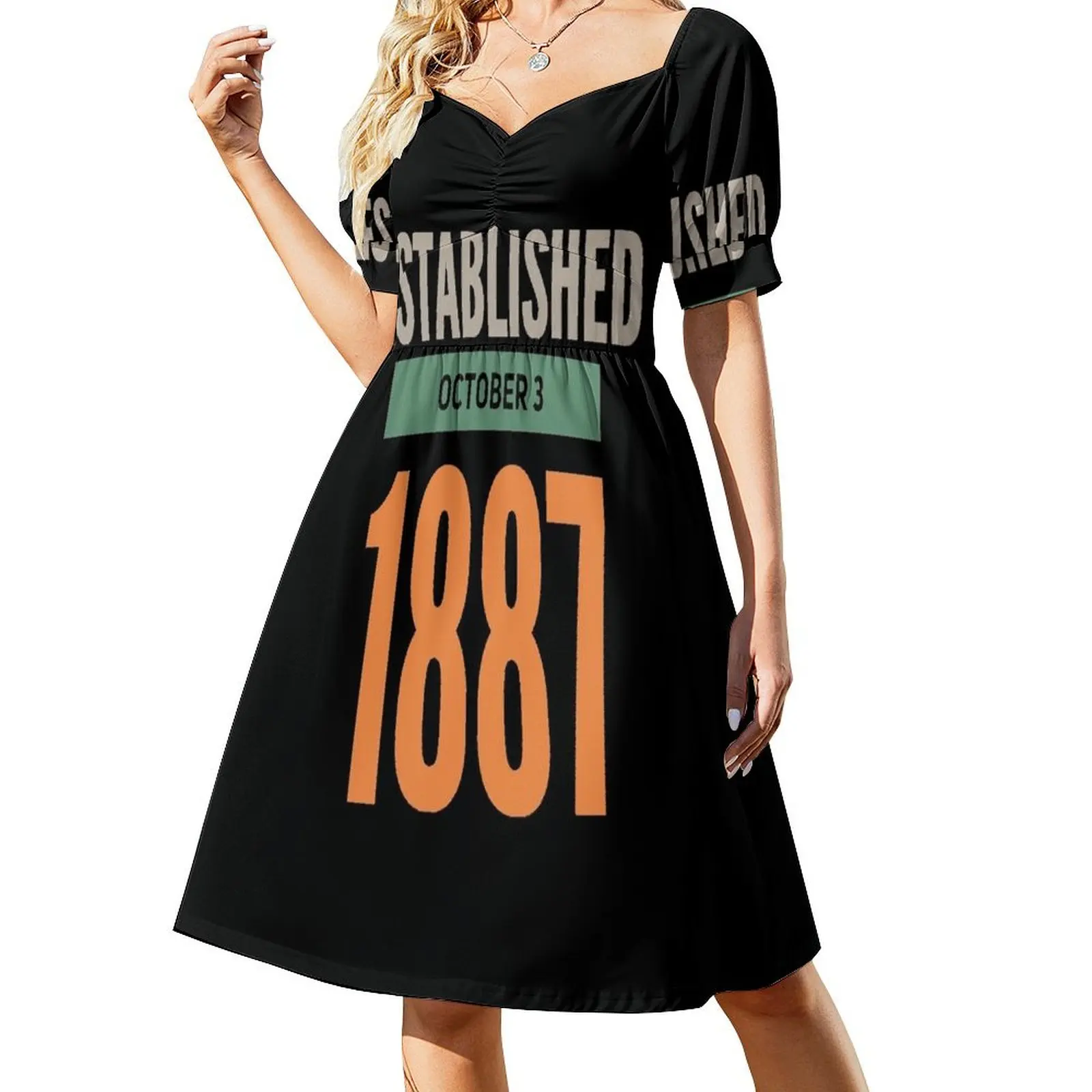 thumbnail image 1 of Establecido en 1887 Vestido de manga corta vestidos de noche de lujo para mujeres vestidos de verano Vestidos de noche Vestido, 1 of 8
