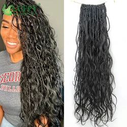 Crochet Boho Locs with Human Hair Body Wave Pre-looped Crochet Locs Curly Ends Human Hair Soft Dreadlocks Braiding Hair