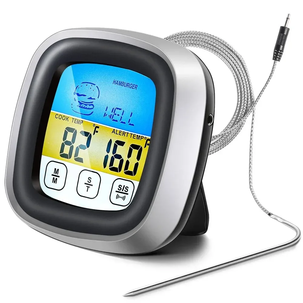 Digitale Küche Thermometer Sonde Touchscreen Fleisch Grill Lebensmittel Temperatur Messen Werkzeug Steak BBQ Timer Kochen Werkzeuge 1PC