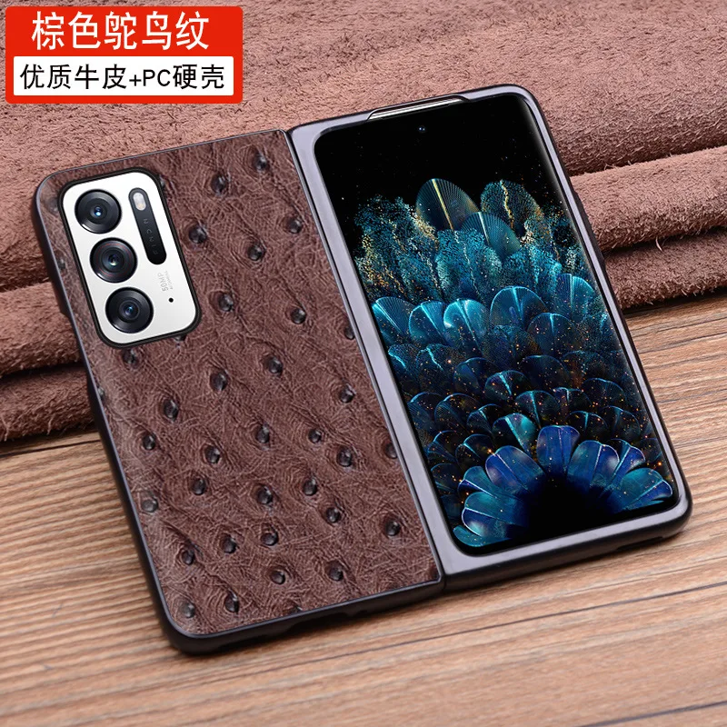 Hot Luxury Genuine Leather Wallet Business Phone Case For Oppo Find N Magicv Cover Credit Card Money Slot Cover Holster