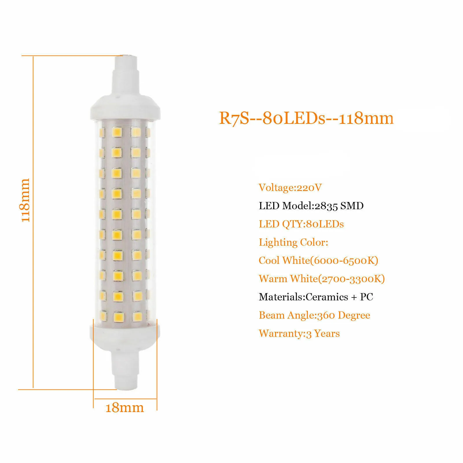 รูปสินค้า หลอดไฟ LED SMD 2835 ประหยัดพลังงาน 10W 15W 20W ขนาด 78/118/135 มม.