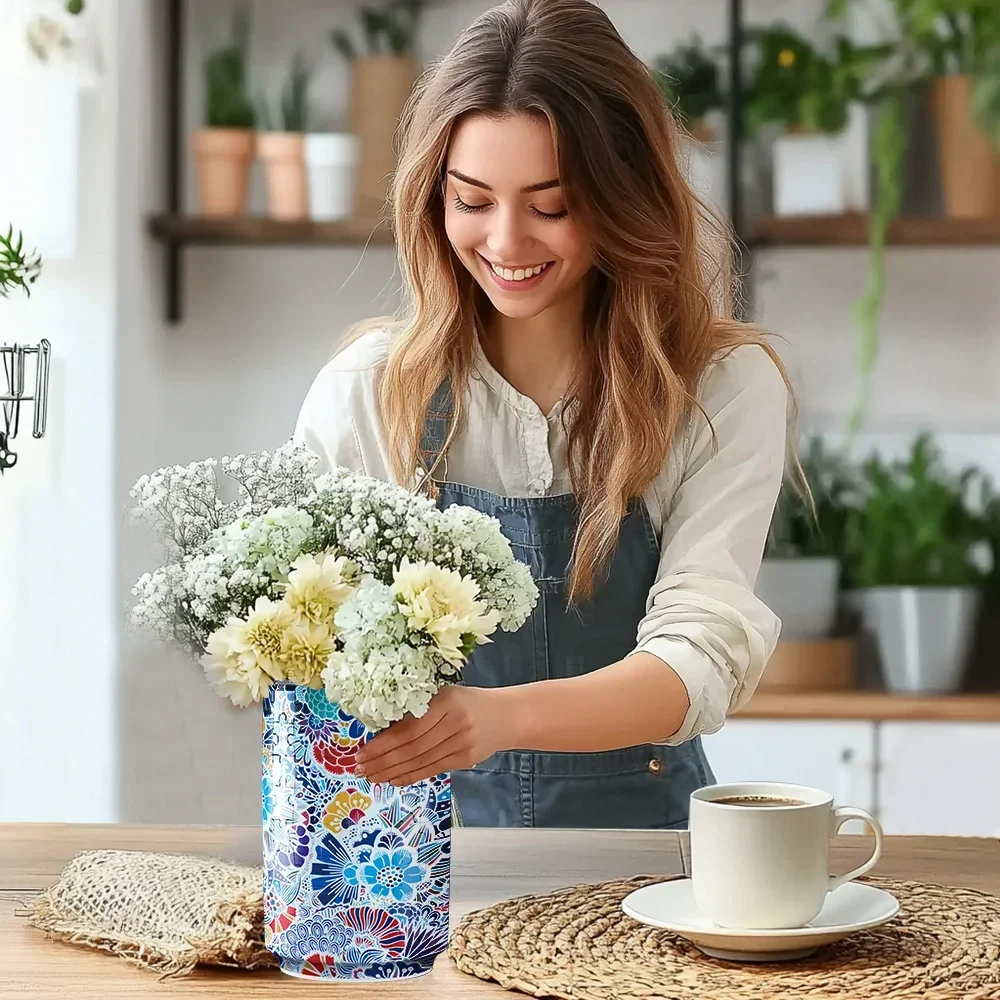 3D Porcelain Puzzle Flower Vase Home Decoration Toy