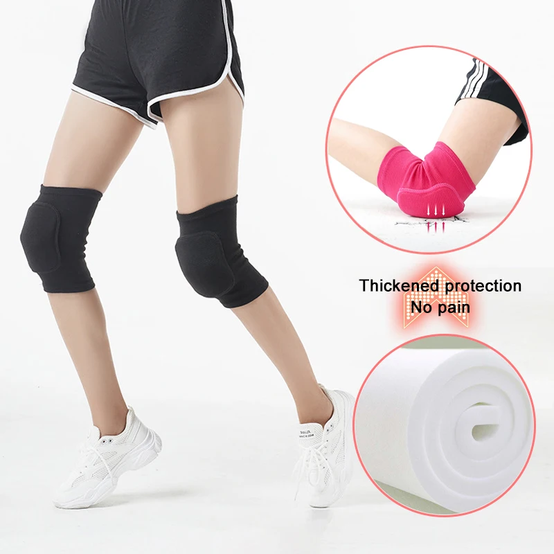 Sports Compression Knee Pads Elastic Knee Protector Thickened Sponge Knee Brace Support for Dancing Workout Training Yoga