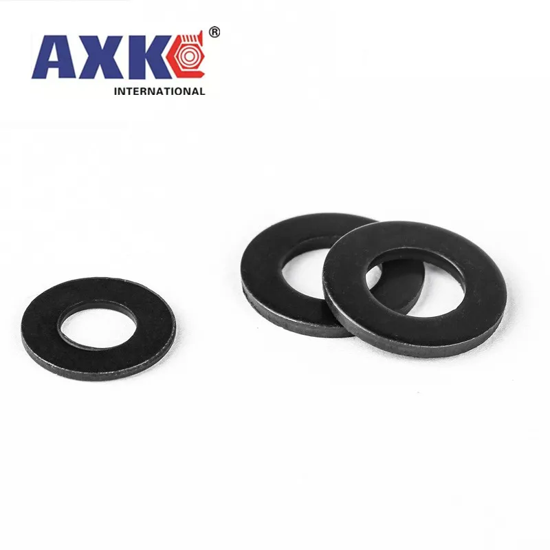 M2 M2.5 M3 M4 M5 M6 M8 M10 M12 M14 M16 M20 M22 M24 GB97 DIN125 Black Grade 8.8 Carbon Steel Flat Washer Plain Gasket Pad 5/50pcs carbon steel washers