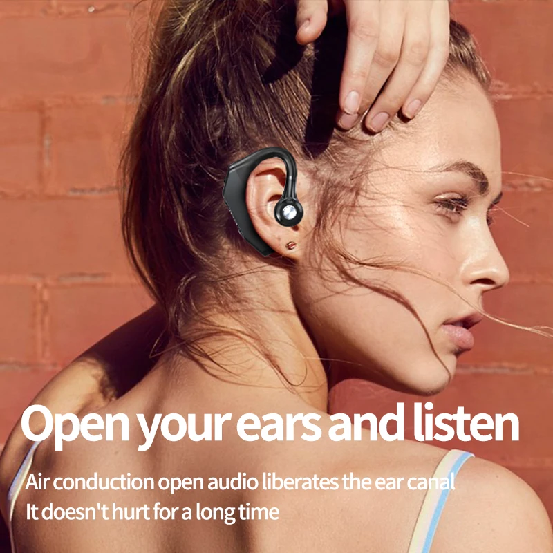 Single Earbuds Headset with Mic Bluetooth 5.2 Earphone Noise Cancelling Waterproof Earpiece Wireless Handsfree Long Standby Time