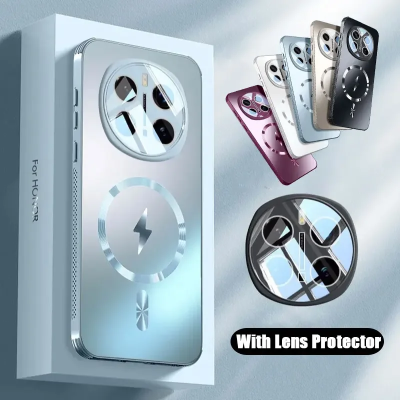 MagSafe Matte Frosted Shockproof Case with Lens Protection and Magnetic Features