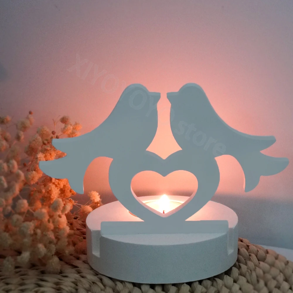 Silicone Mold Love Bird Candlestick Mold for Home Decor