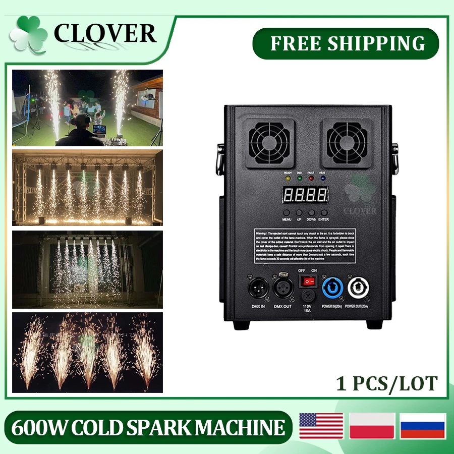 0 Tax 1 Pz 600W Cold Spark Machine Dmx Telecomando Con Display Lcd 600W Cold Firework Machine Fountain Cold Sparkular
