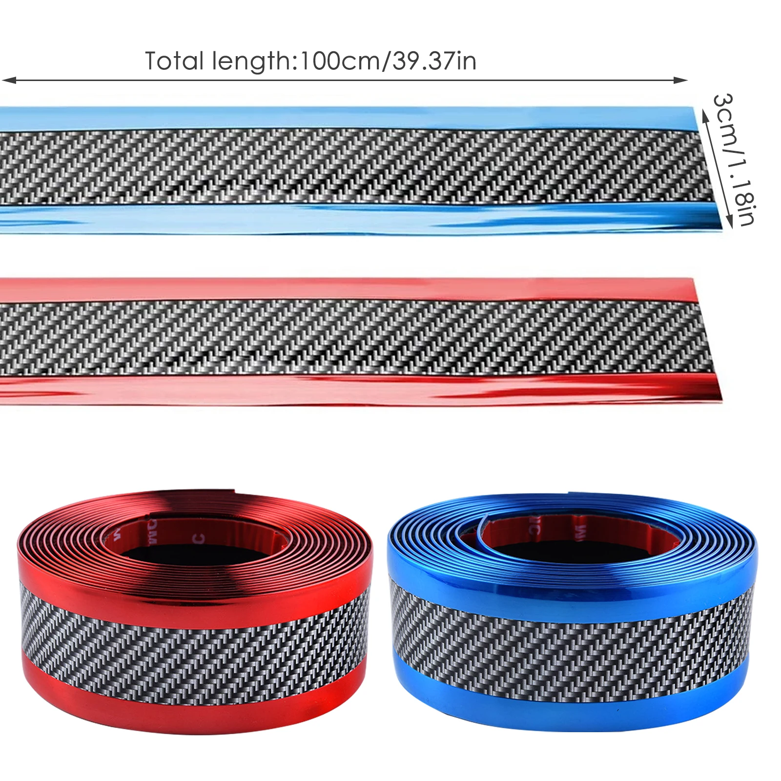 Carbon Fiber Car Sticker Protector Strip Door Anti Scratch Tape 5D 5cm Accessori