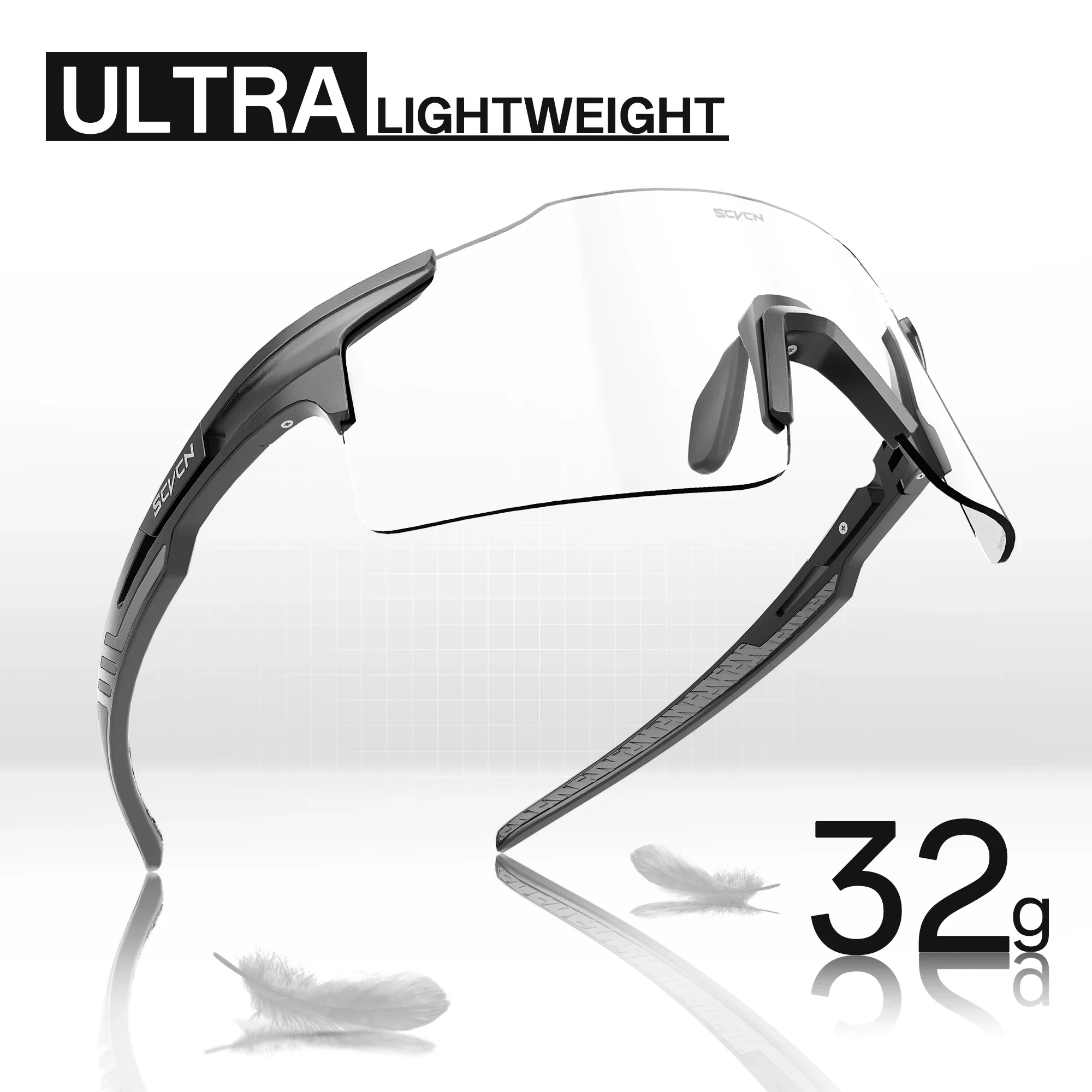 SCVCN Photochromic Cycling Glasses Men Sunglasses Outdoor Cycling Road Mountain Bike Glasses and Women Casual Hiking Windproof