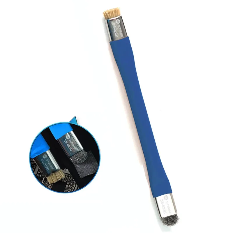 

SUNSHINE SS-022B Hard Bristle Brush Double Head And Dual Purpose For Cleaning Circuit Motherboard IC Hard Disk Welding Residue