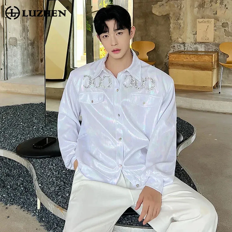 

LUZHEN 2024 Korean Stylish Elegant Casual Shirts Men's Street Luxury Shoulder Pad Long Sleeve Tops Trendy Free Shipping 0e8ecb