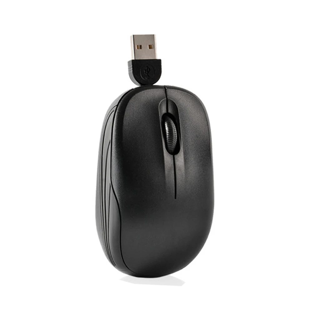 Retractable Wired Gaming Mouse 1000DPI Optical