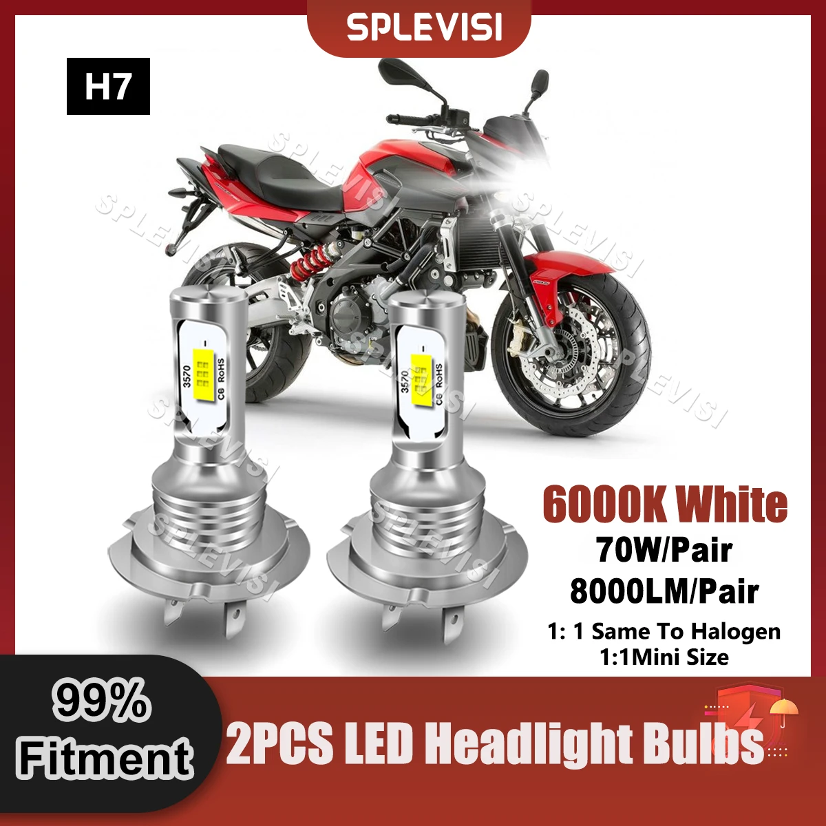 

Replace H7 LED Moto Headlight Bulbs 12x CSP Chips 9V-24V 8000LM 70W For Aprilia Shiver 750 2010 2011 2012 2013 2014 2015 2016