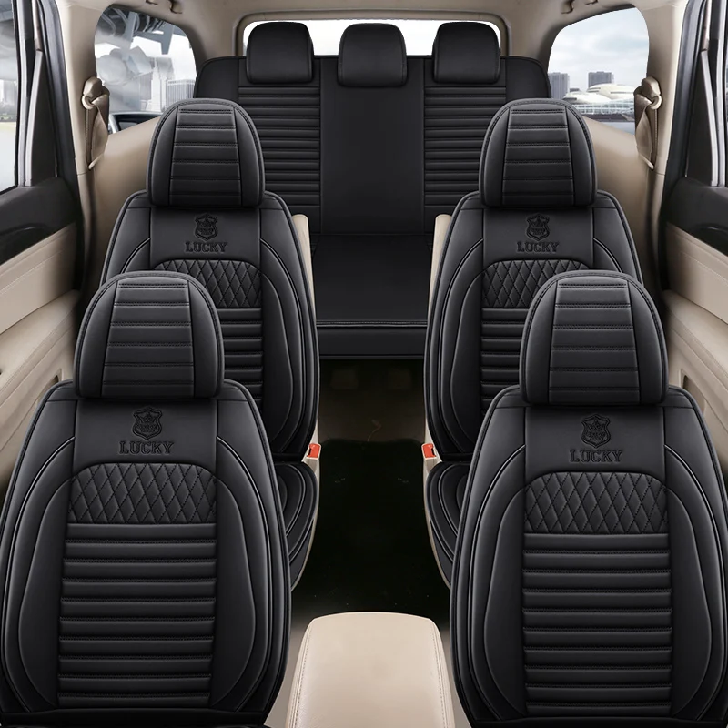 Premium Car Seat Covers 5 Seats Universal Fit, Waterproof Wear-resistant Seat Protector, Pu