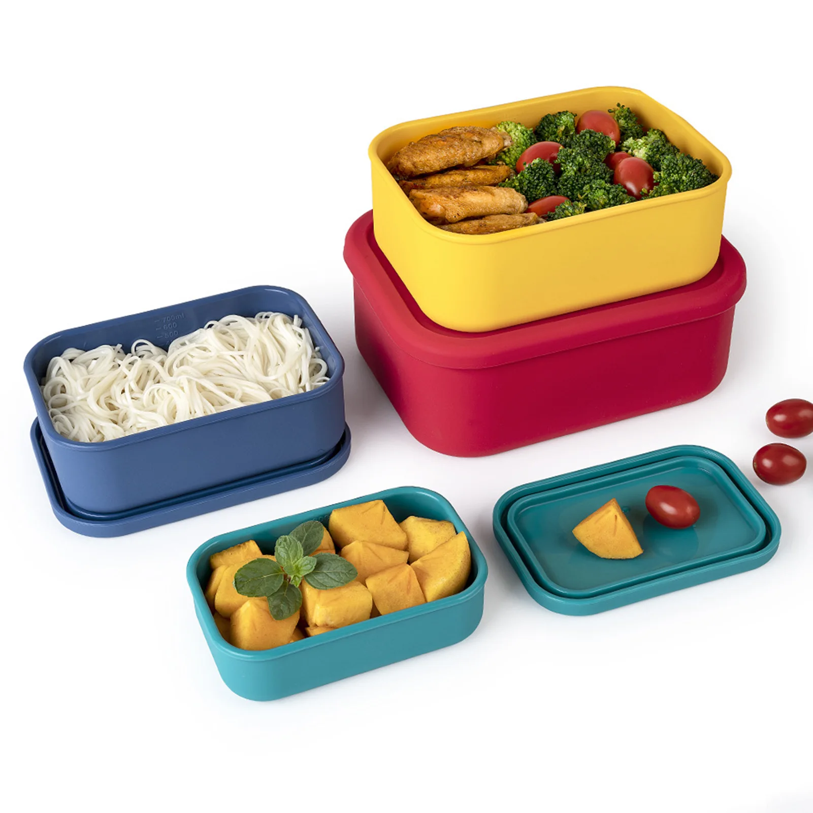 Reusable Airtight Silicone Food Storage Container Set