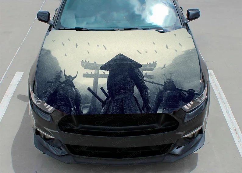Samurai Graphics Armor Car Decal Graphics Vinyl Decal Cover Pattern Packaging Decalcomanie Custom Diy Design Hood Engine Stickers