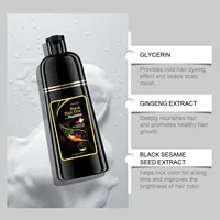 Shampooing de coloration instantanée 3 en 1, changement de couleur des cheveux gris à noir, couleur noire naturelle pour hommes et femmes, teinture capillaire, nourrissant en profondeur 6