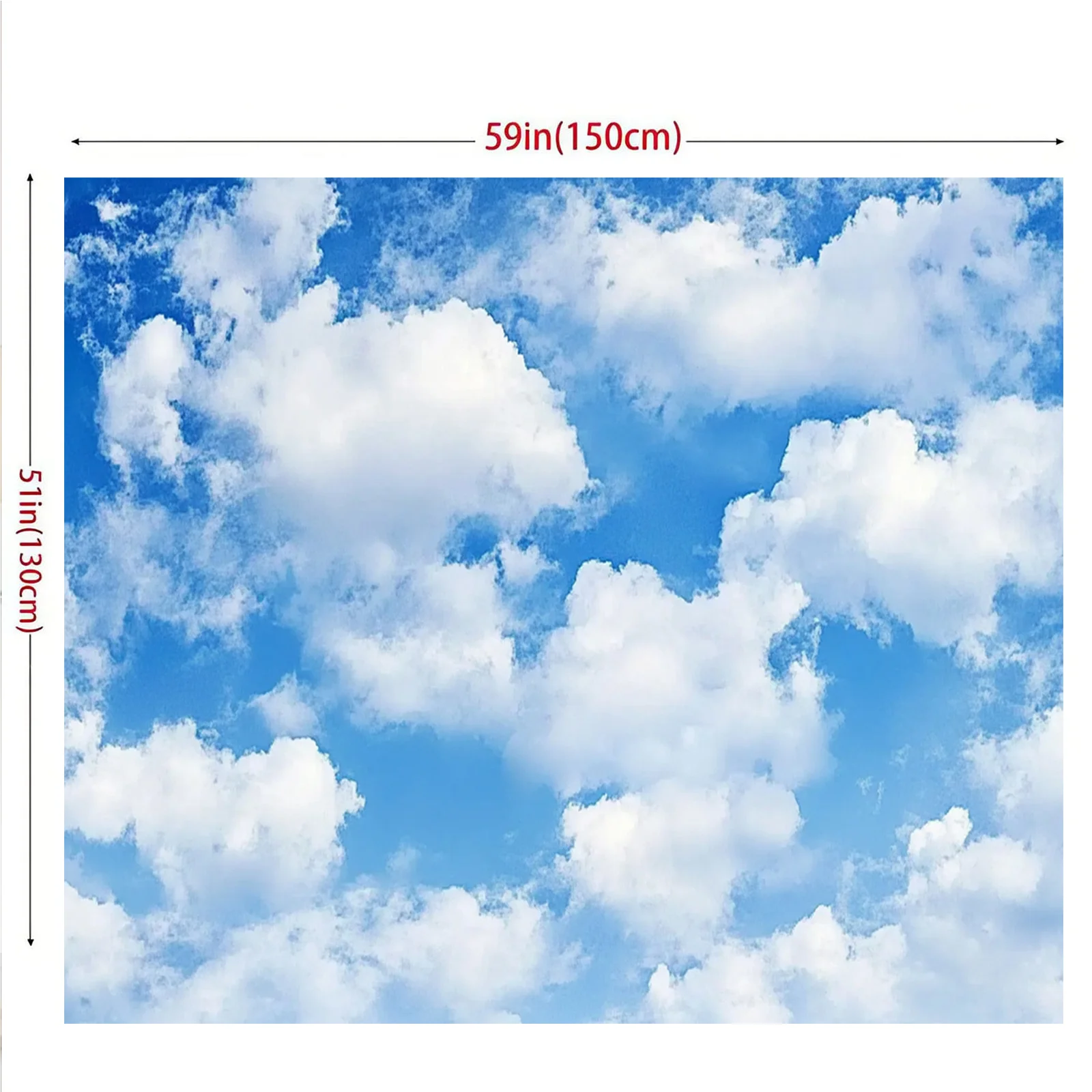 1A-Banner mit einem echten blauen Himmel und weißen Wolkenhintergrund – Fotoautomaten-Dekoration, Hochzeit, Geburtstag, Party-Dekoration, Osterzelle – Detail 3