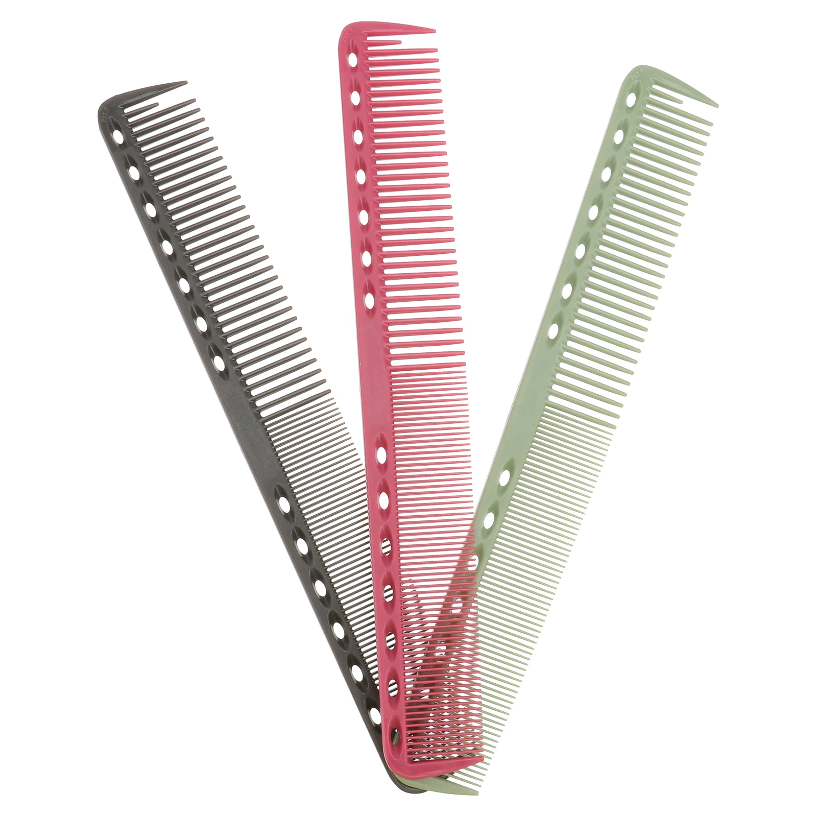 

3pcs Haircut Combs Hairdressing Combs Professional Barber Combs Hair Styling Tools for Barber Salon Shop ( Grey Rosy Green )