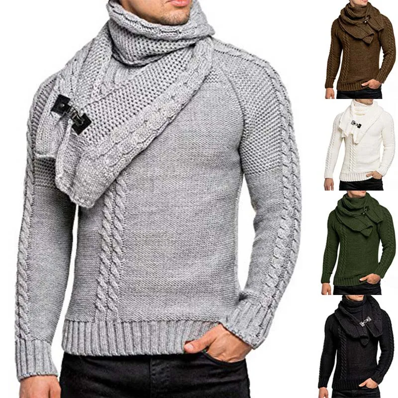 

Mens Jumpers Sweaters Autumn Winter Warm Turtleneck knitted Sweater Men Casual Slim Full Sleeve Pullover Men Oversized Knitwear