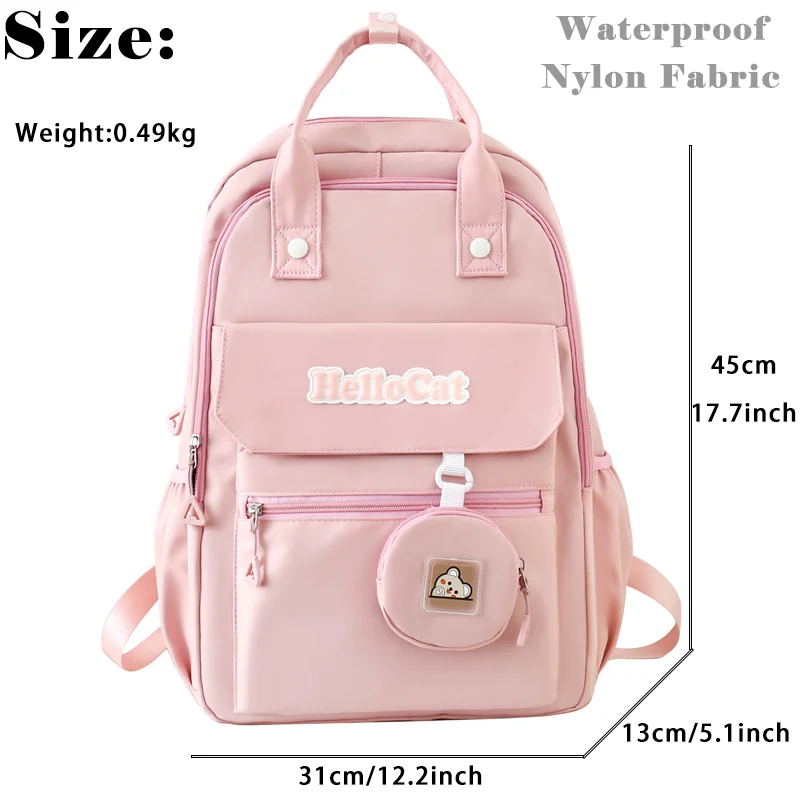 High Capacit Kawaii school Backpack for Girls cute Mochila  Waterproof bookbag Teens College Student Large Travel Shoulder Bag