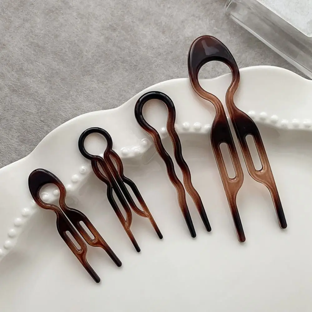 Acrylic U-shaped Hair Stick Sweet Geometric Headwear U-Shaped Hair Fork Hair Accessories Hairstyle Tools Acetate Hairpin Girls earrings try on stick display stand live room props acrylic stand transparent earring board free trial earring holder