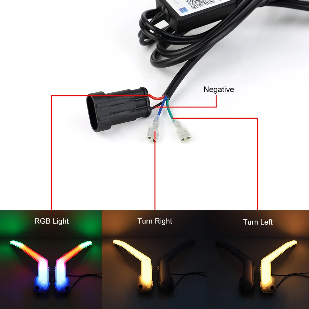 UTV 전면 신호등 RGB LED 램프, Can-Am Maverick X3 XDS XRS Max Turbo R 흐르는 물 깜박이 방향 지시등