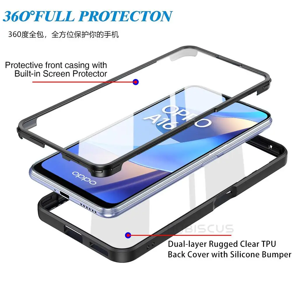 Case For OPPO A16 A15S A16S A92S A74 A53S A54 A55 A93 A9 2020 A72 Luxury 360 Full Protective Shockproof Case For Realme _voghion.com
