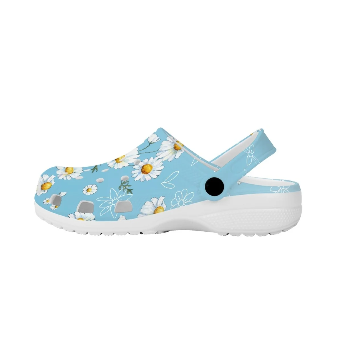 Beliodome Chrysanthemum Design Unisex Garden Clogs Shoes Casual Slip Quick Drying Sandals Summer Anti-Slip Beach Shoes for Women