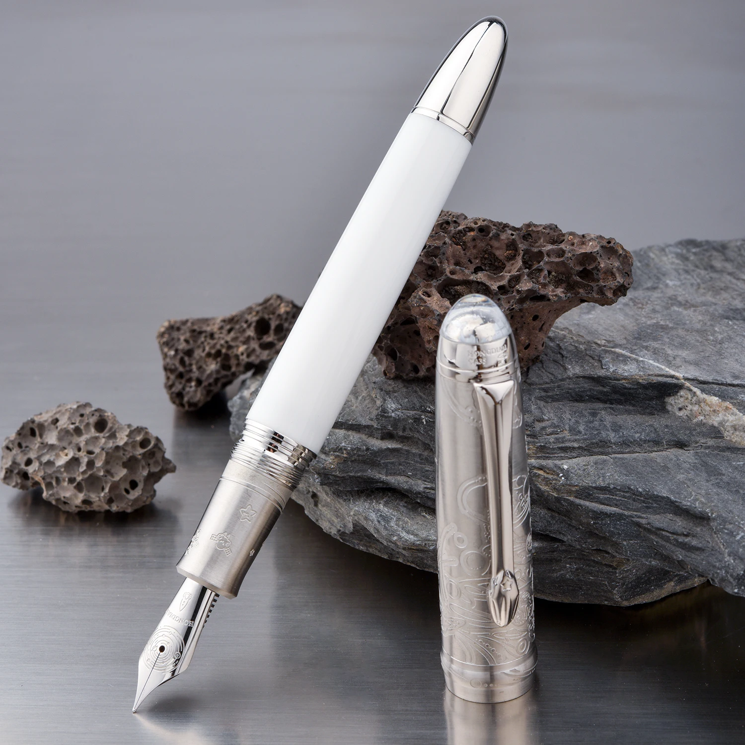 قلم حبر Hongdian CA351 EF/ F مع محول، أزرق/أحمر/أب...