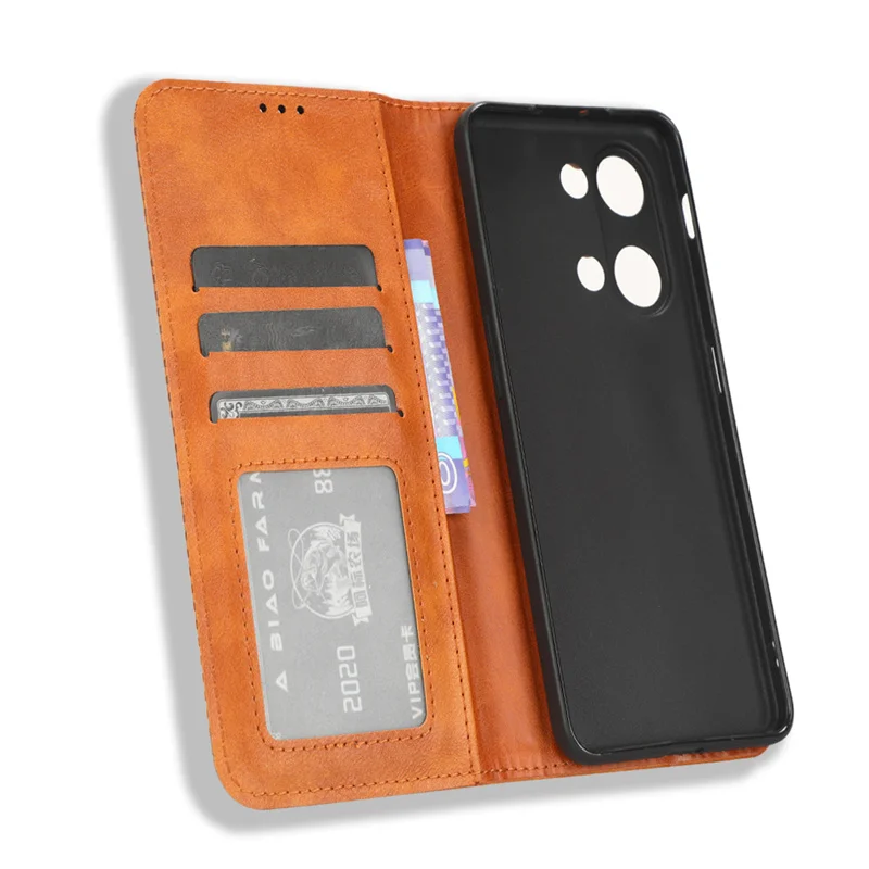 Luxury Flip PU Leather Wallet Case with Magnetic Adsorption