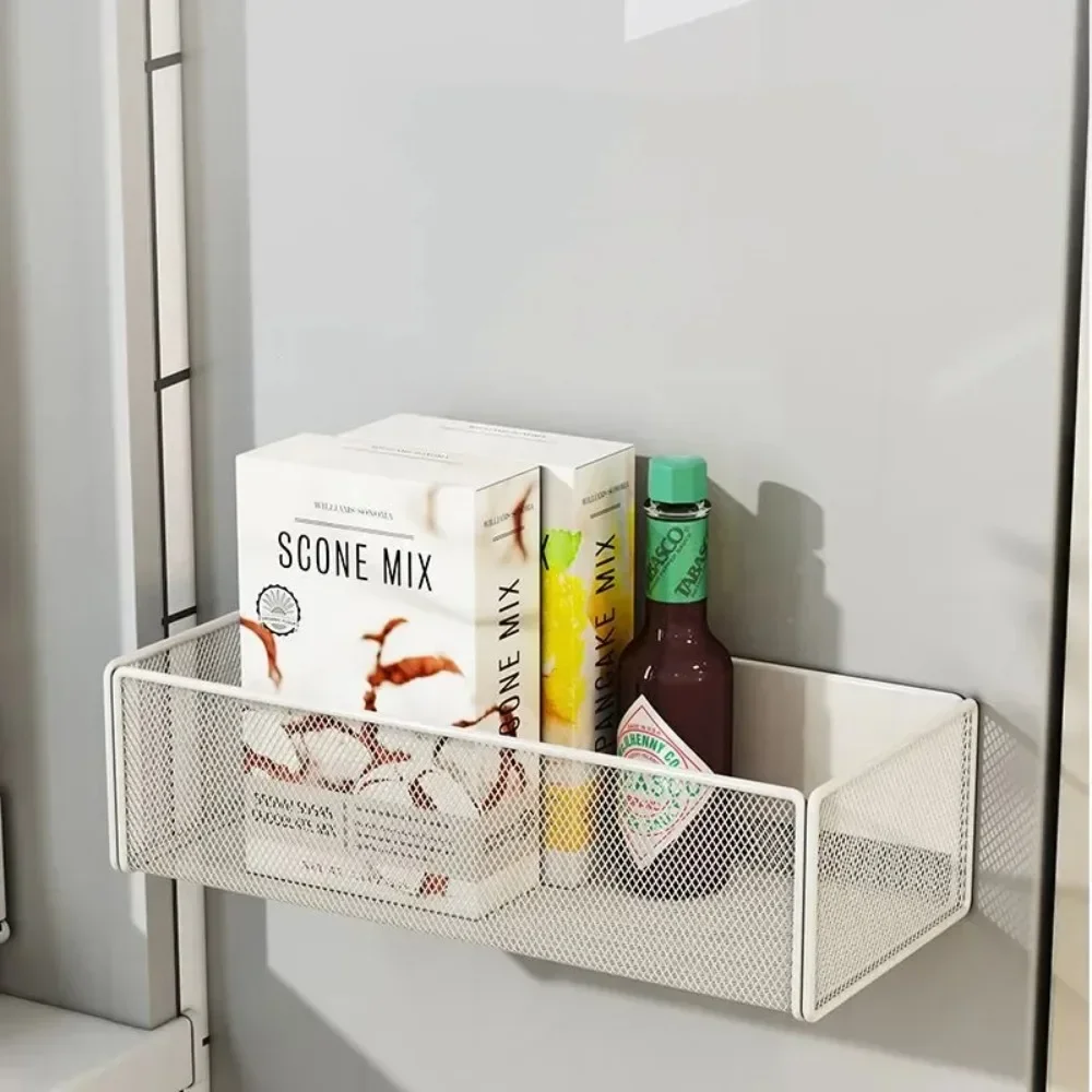 Magnetic Storage Rack Refrigerator Outer Magnet Hanging Divine Artifact Kitchen Portable No Punching Required Storage Shelves