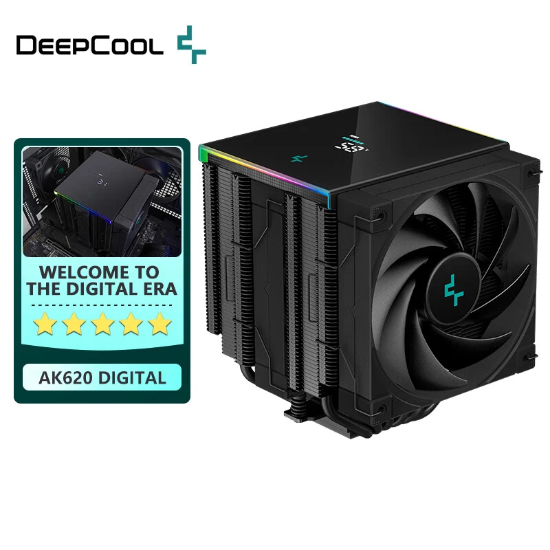 Deepcool Ak620 Digital 6 Heatpipes Cpu Air Cooler Twin Towers Radiatore Per Intel 12Th Generation Lga1700 2011 115X 1200 Am4 Am5