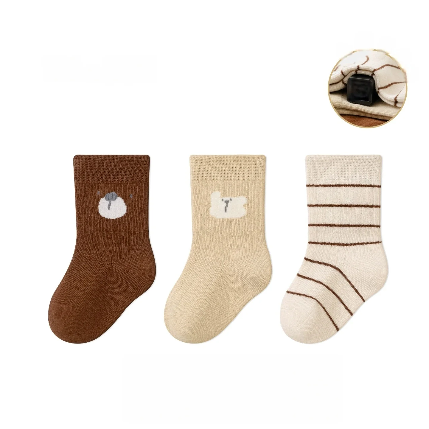 3Pairs Thick Warm Floor Socks For Kids Plush Loop Mid Tube Socks Winter Boy Long Sock Children Thermal Footwear Baby Socks 0-8Y