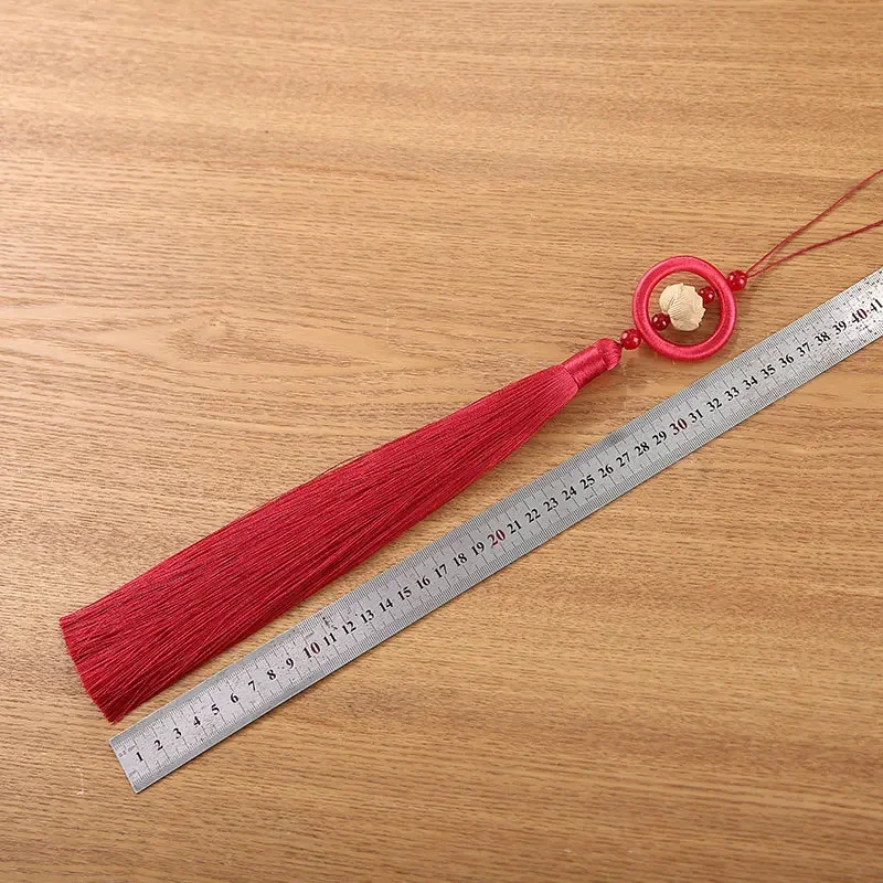 매우 긴 술, 아름다운 단색, 장식 펜던트, DIY 수공예 액세서리, 구슬 프린지, 37cm