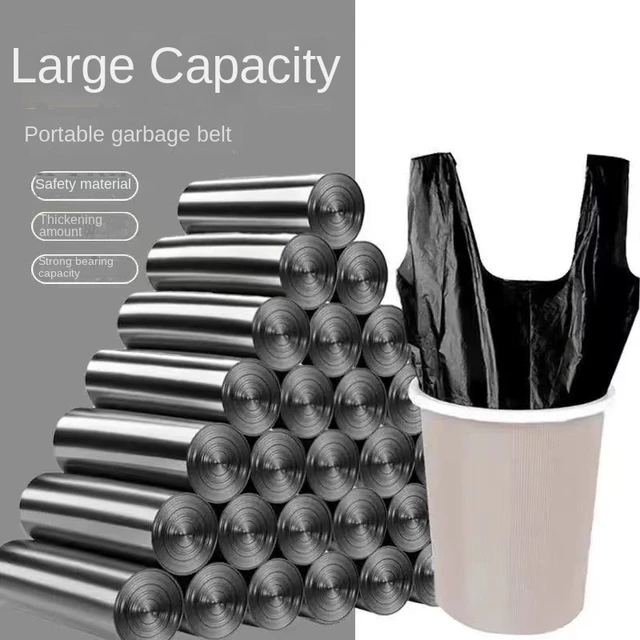 2 Rolls (100pcs) 4 Gallon Garbage Bags [extra Thick][leak-proof], Black  Small But Durable Trash Bags For Home Bathroom Bedroom Office Trash Cans