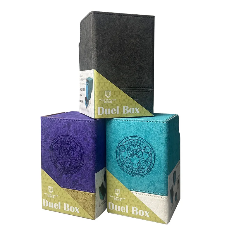 

100+ Luxury TW Matte PU Leather Deck Box Goddess Competitive Duel Card Deck Box with Dice Tray For Board Game TCG Trading Cards