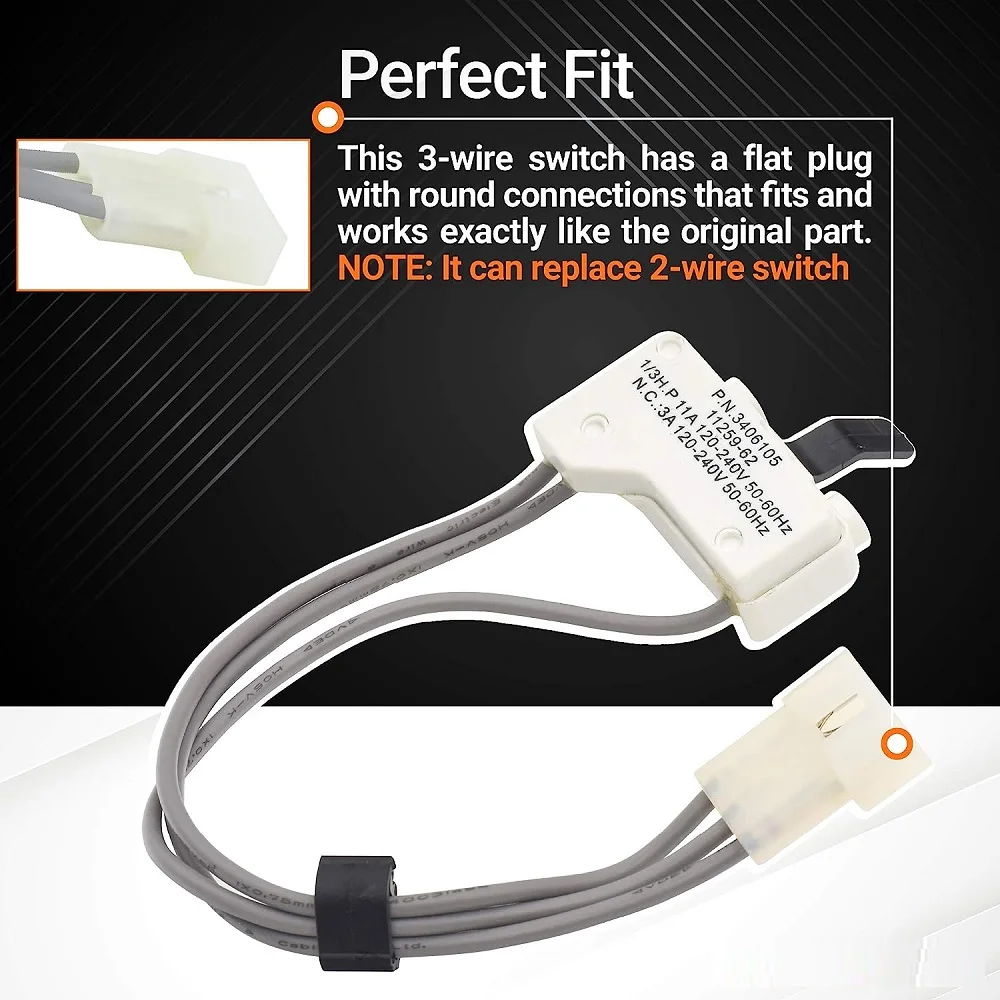 Dryer door switch 3406105 dryer door switch for Kenmore Whirlpool KitchenAid 3405104 3405105 3406104 WP3406105 AP6008560 PS11741700