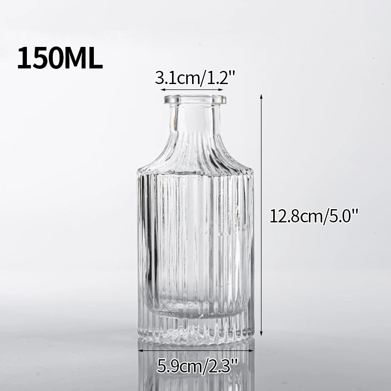 Nordic Striped Transparent Glass Flower Vase