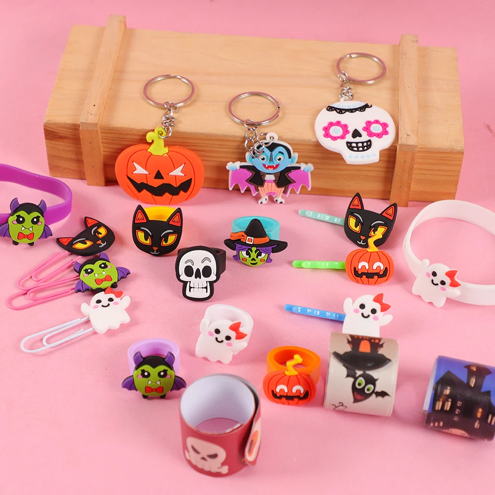 Syligr 2 Pack Halloween Snap Bracelets   Glow In The Dark Pumpkin Ghost Spider Bands For Kids Adults Party Favor Accessories
