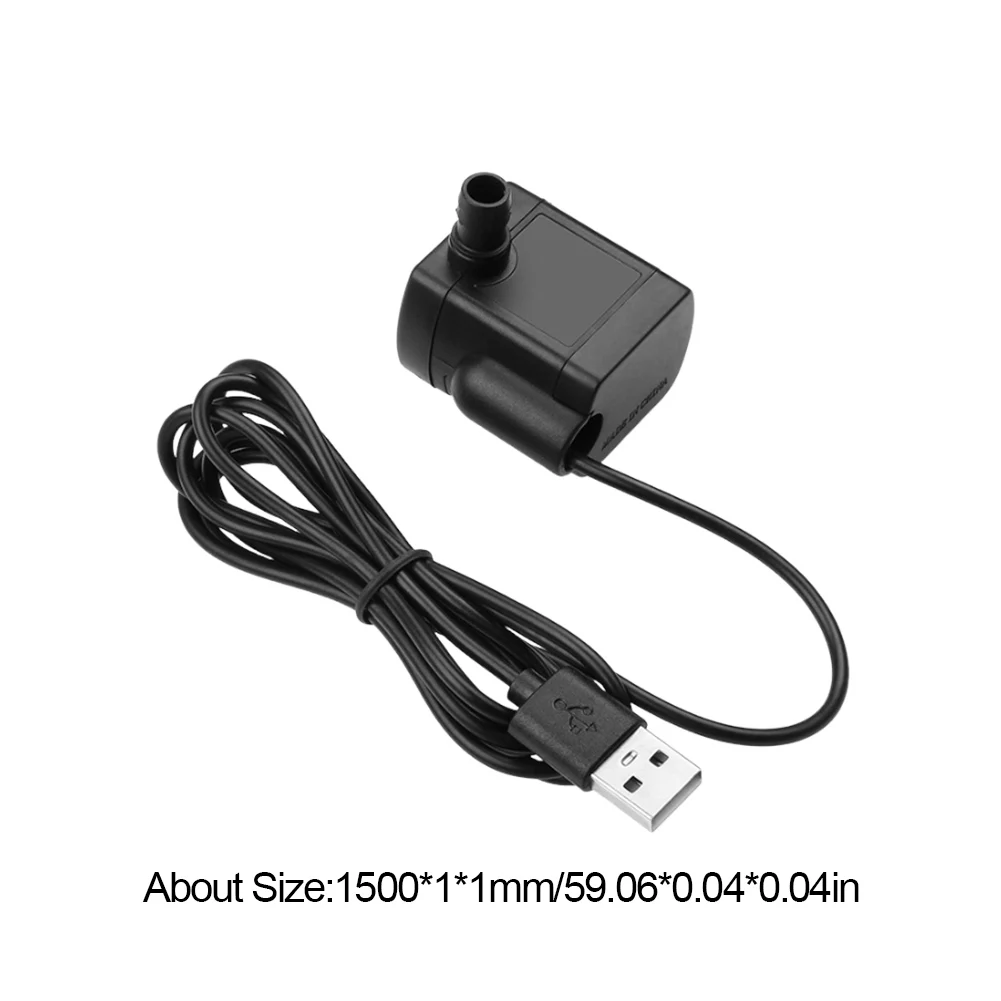 USB 수중 워터 펌프, 3.5-9V 브러시리스 모터, 소형 워터 펌프 리프트 1.5m, 수경 어항 분수용 조용한 워터 펌프