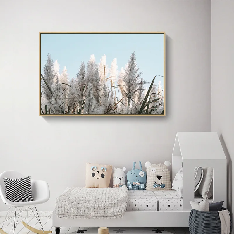 Beach spray painting canvas painting seaside scenery hanging painting living room background wall decoration
