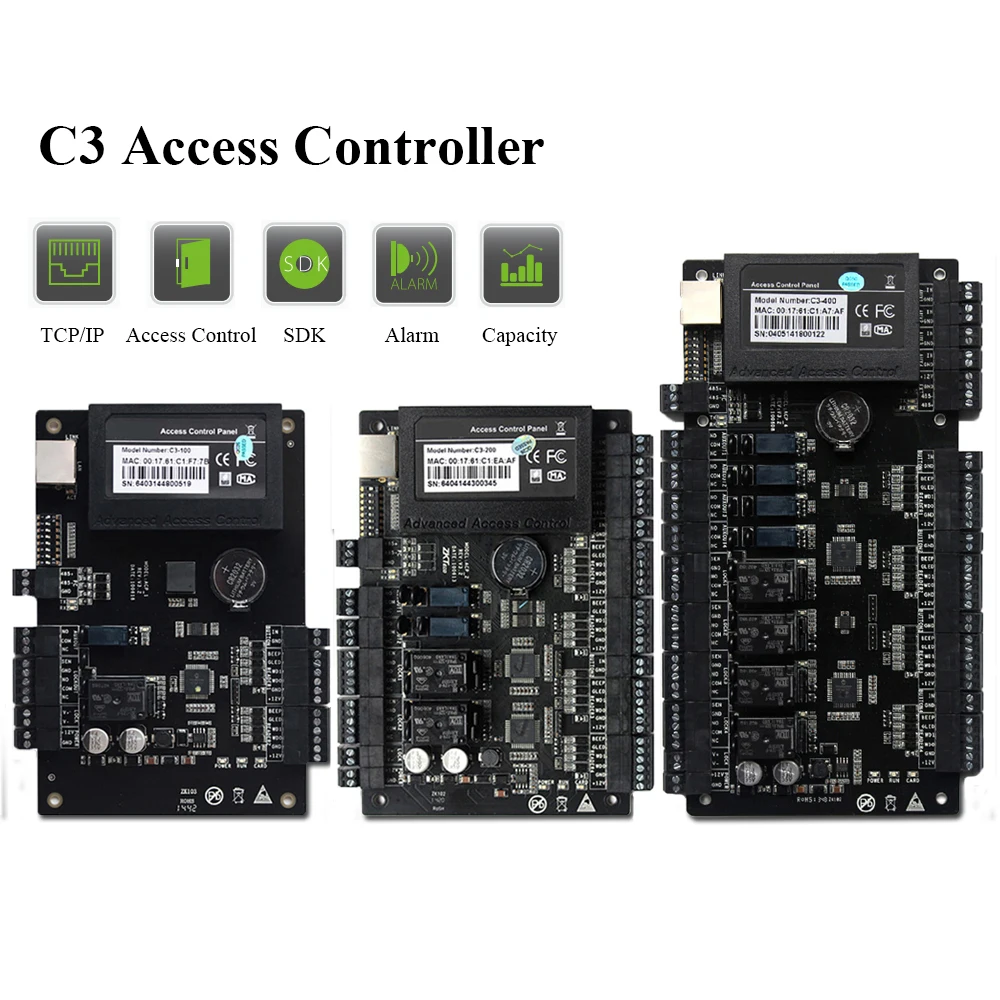 

TCP IP Wiegand 26 C3-100 C3-200 C3-400 Door Access Control Panel Board for security solutions access control System 30000Users