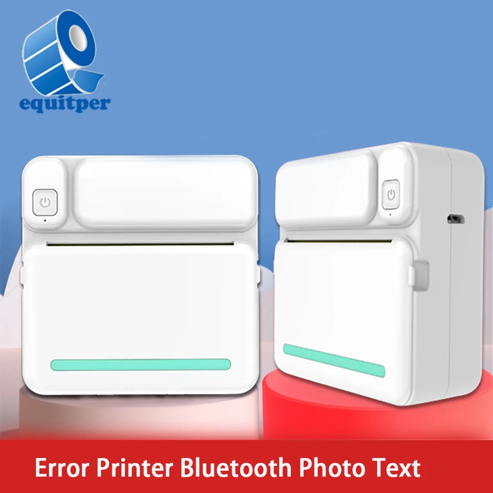 

EQUITPER Bluetooth Printer Portable Student Error Note Printer Photo/ Text Thermal Printer USB Interface mini printer for phone