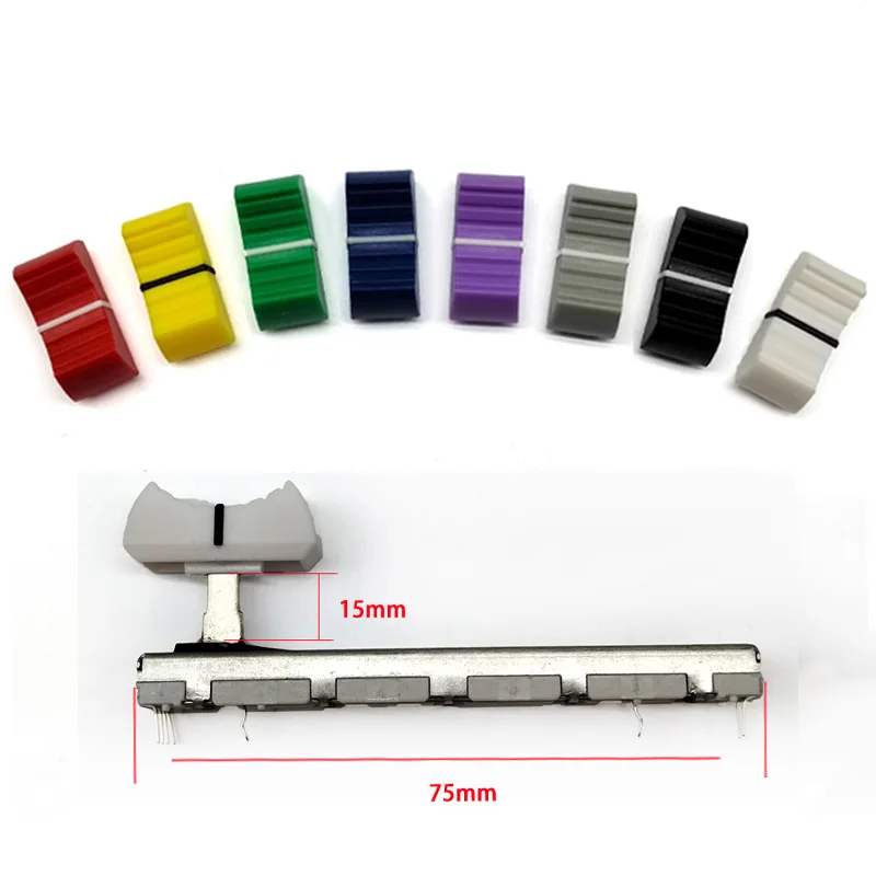 2 Pezzi Yamaha Mg124Cx Mixer Push Pin Doppio Potenziometro A20K, Lunghezza Maniglia 15Mm, 6 Pin 75Mm Cappello A Otto Colori