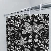 Black White Floral Shower Curtain Fabric Decor for Bathroom Extra Long Size Customize Option Available 5