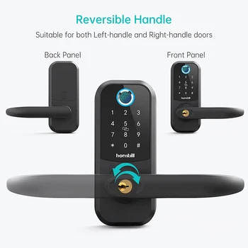 Hornbill Fingerprint Smart Door Lock Bluetooth Digital Electronic Locks Keyless Entry Deadbolt Home Security Protection Handle 5