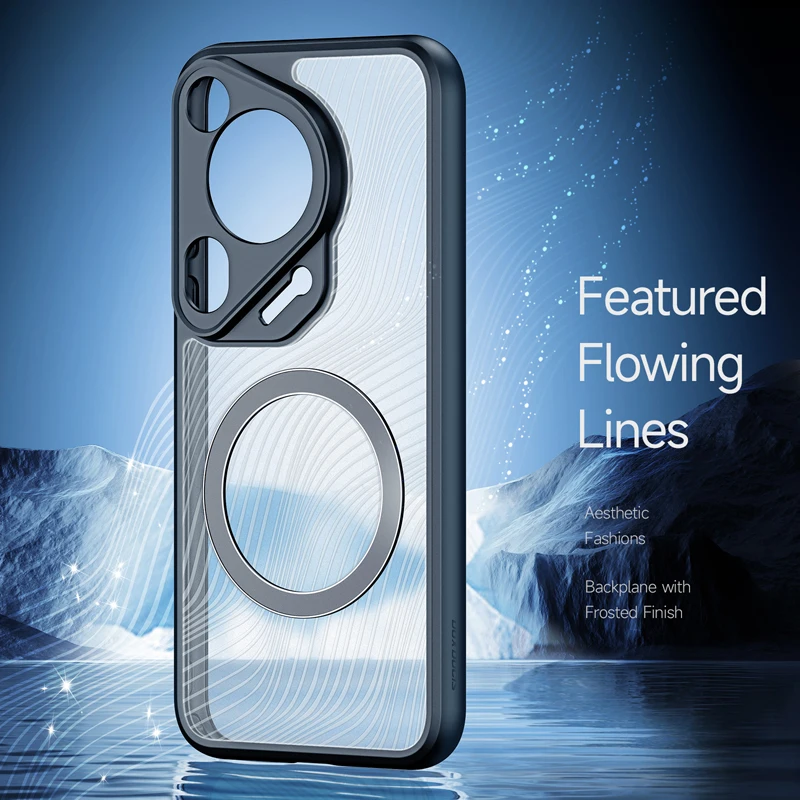 For Huawei Pura 70 Ultra Case DUX DUCIS Aimo Series Magnetic PC+TPU Flowing Line Matte Anti-fingerprint Cover For Pura70 Ultra