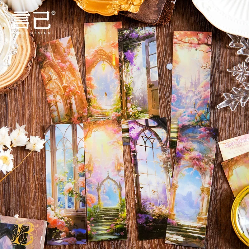 Bookmarks Stationery Supplies 8 Pcs Transparent PET Dreamland Bookmark Fairy Forest Book Mark Bookmarks for Kids Women Teacher Students Gifts Back To School